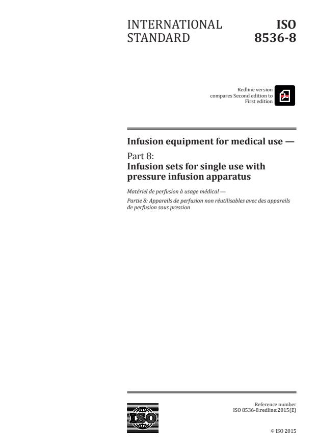 REDLINE ISO 8536-8:2015 - Infusion equipment for medical use