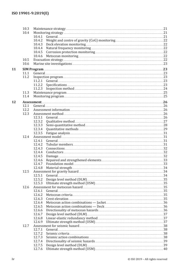 ISO 19901-9:2019 ISO 19901-9:2019 - Petroleum and natural gas industries -- Specific requirements for offshore structures - Page 4 preview