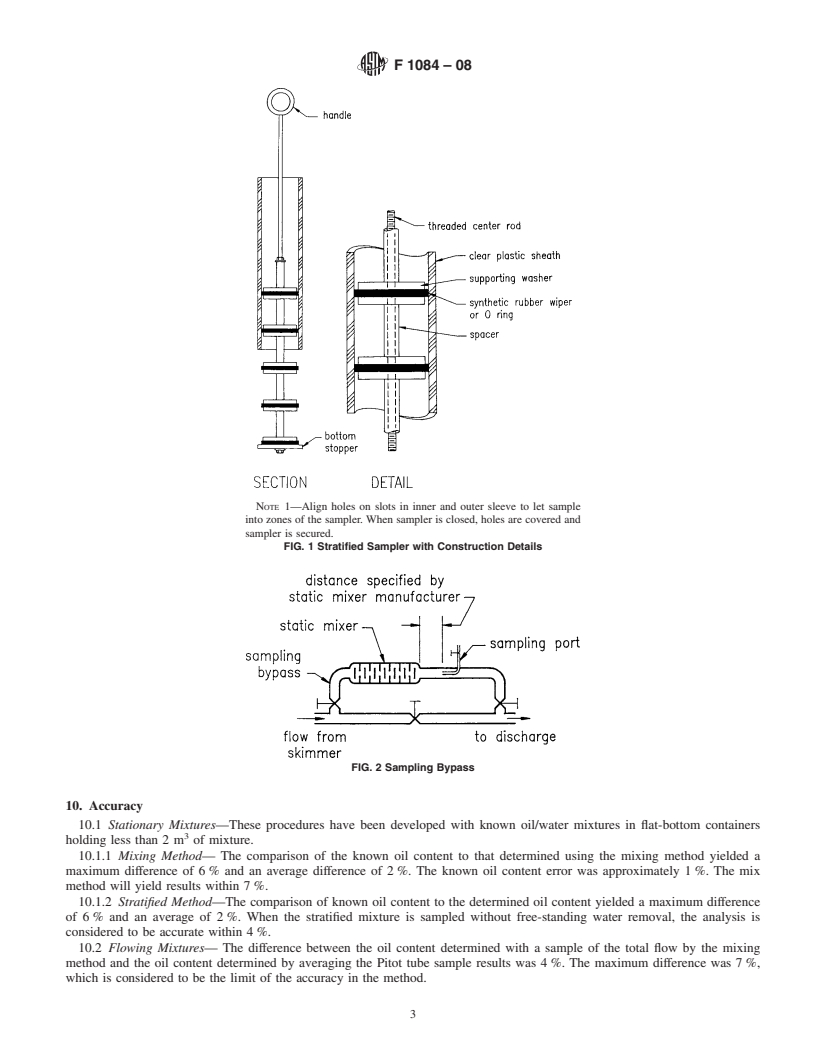 REDLINE ASTM F1084-08 - Standard Guide for Sampling Oil/Water Mixtures for Oil Spill Recovery Equipment