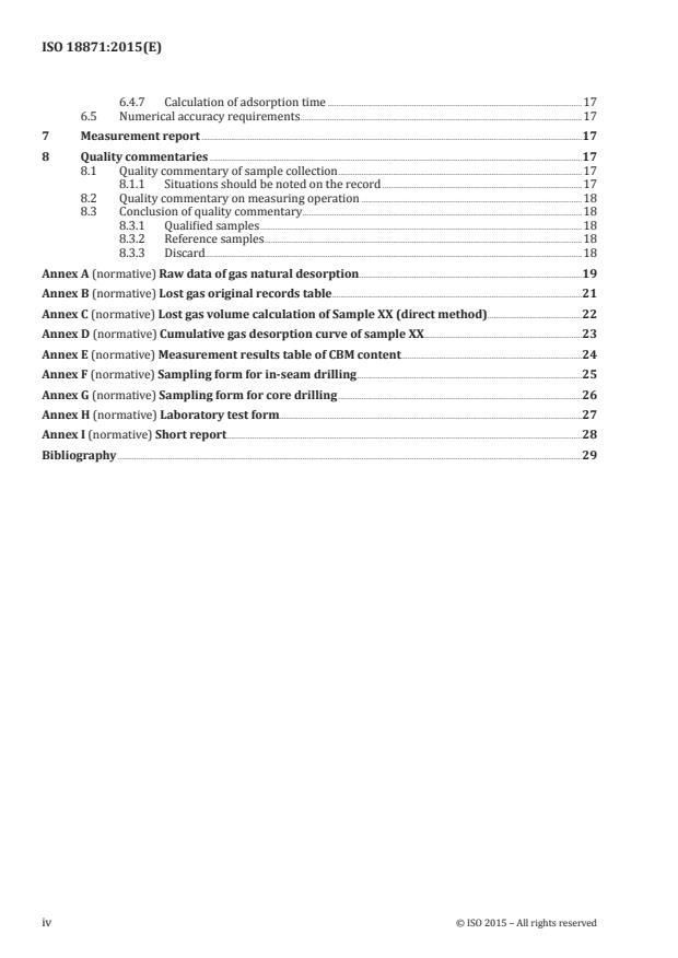 ISO 18871:2015 ISO 18871:2015 - Method of determining coalbed methane content - Page 4 preview