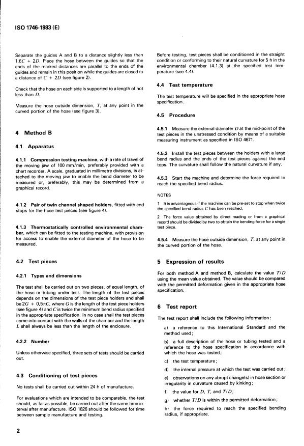 ISO 1746:1983 ISO 1746:1983 - Rubber or plastics hoses and tubing -- Bending tests - Page 4 preview
