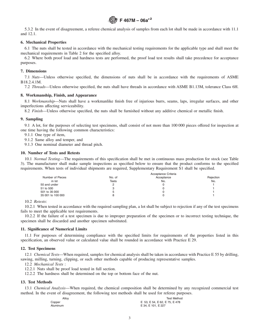 REDLINE ASTM F467M-06ae2 - Standard Specification for  Nonferrous Nuts for General Use (Metric)