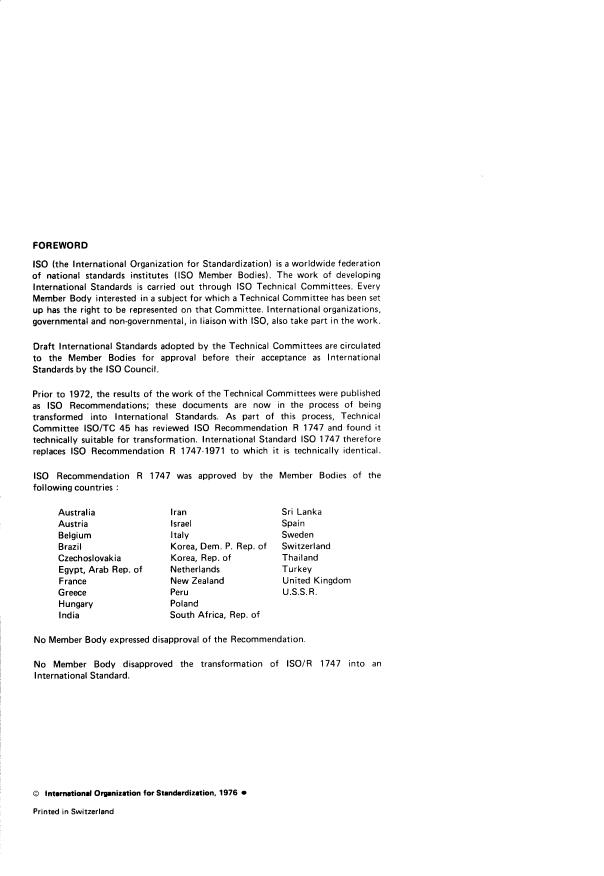 ISO 1747:1976 ISO 1747:1976 - Rubber, vulcanized -- Determination of adhesion to rigid plates in shear -- Quadruple shear method - Page 2 preview