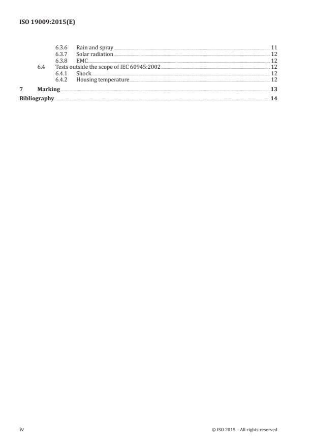 ISO 19009:2015 ISO 19009:2015 - Small craft -- Electric navigation lights -- Performance of LED lights - Page 4 preview