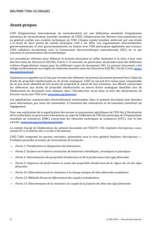 ISO 7206-12:2016 ISO 7206-12:2016 - Implants chirurgicaux -- Protheses partielles et totales de l'articulation de la hanche - Page 4 preview