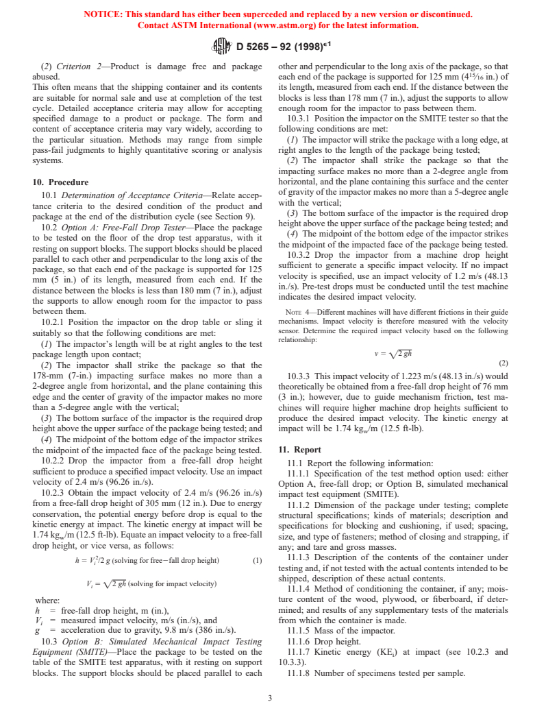 ASTM D5265-92(1998)e1 - Standard Test Method for Bridge Impact Testing