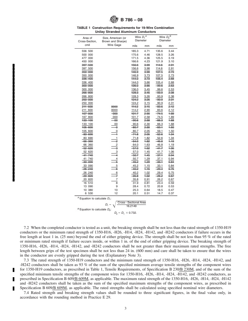 REDLINE ASTM B786-08 - Standard Specification for 19 Wire Combination Unilay-Stranded Aluminum  Conductors for Subsequent Insulation