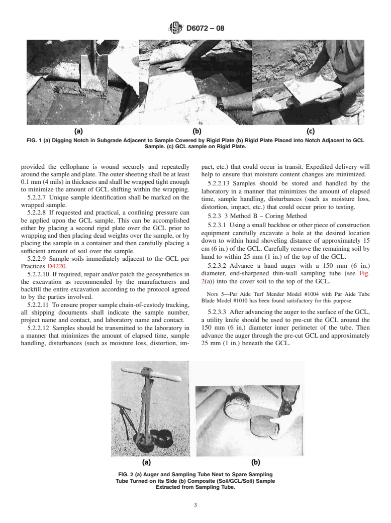 ASTM D6072-08 - Standard Practice for Obtaining Samples of Geosynthetic Clay Liners