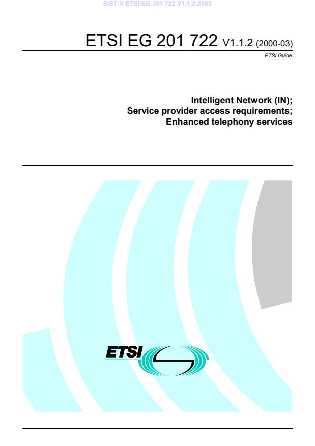 V ETSI/EG 201 722 V1.1.2:2003