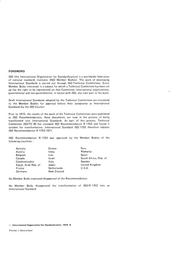 ISO 1753:1975 ISO 1753:1975 - Cinematography -- Recording and reproducing head gaps for six-track magnetic sound records on 35 mm motion-picture film containing no picture -- Positions and width dimensions - Page 2 preview