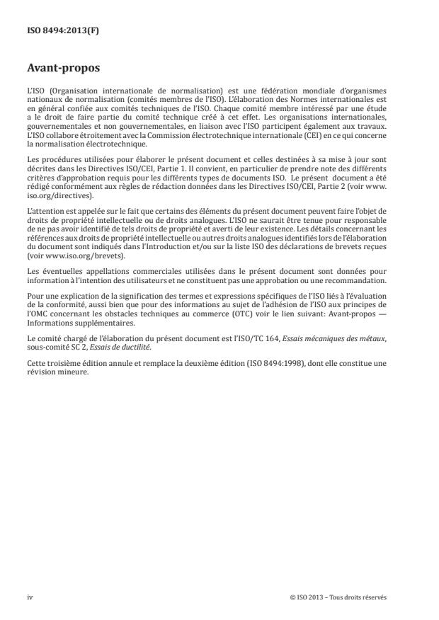 ISO 8494:2013 ISO 8494:2013 - Matériaux métalliques -- Tubes -- Essai de rabattement de collerette - Page 4 preview