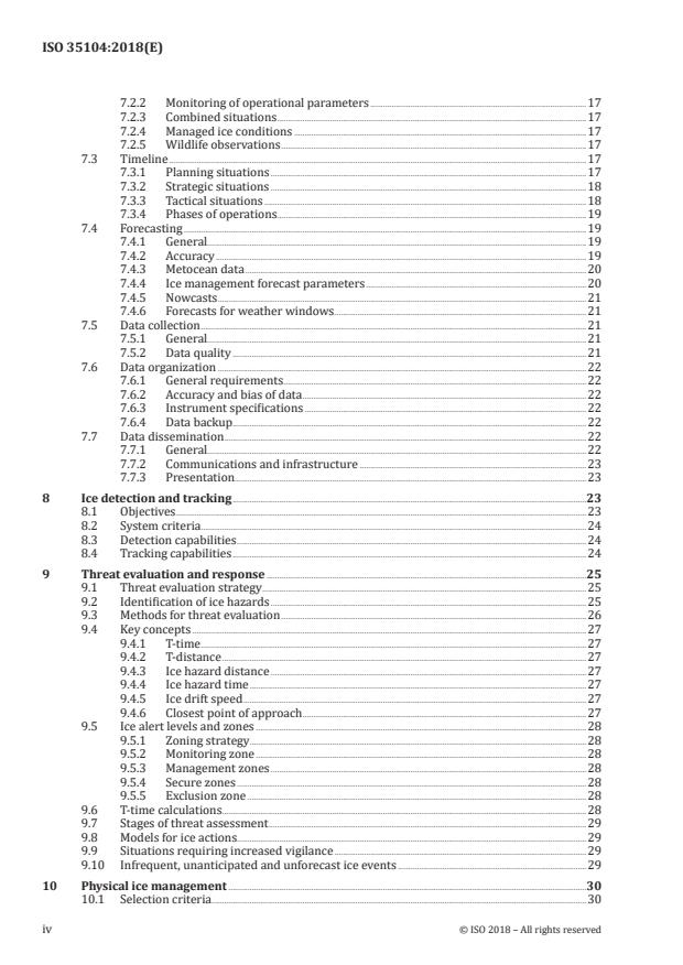 ISO 35104:2018 ISO 35104:2018 - Petroleum and natural gas industries -- Arctic operations -- Ice management - Page 4 preview