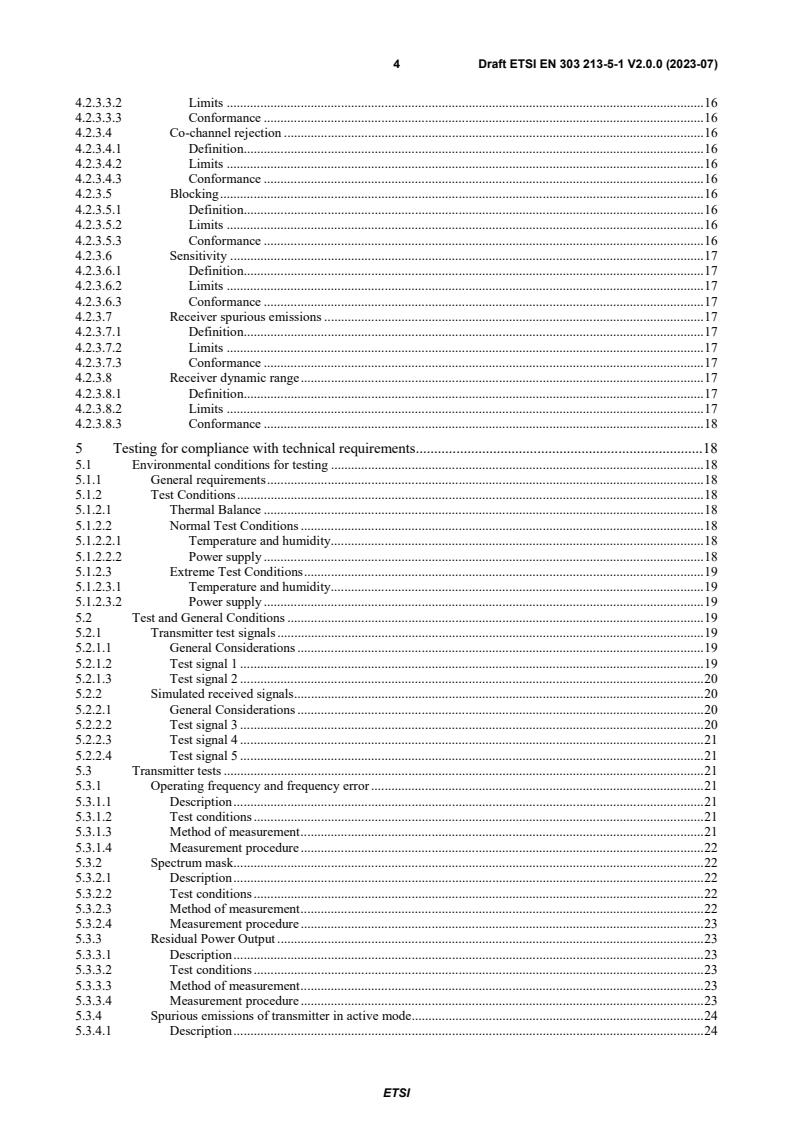SIST EN 303 213-5-1 V2.1.1:2023 ETSI EN 303 213-5-1 V2.0.0 (2023-07) - Advanced Surface Movement Guidance and Control System (A-SMGCS); Part 5: Harmonised Standard for access to radio spectrum for Multilateration (MLAT) equipment; Sub-part 1: Receivers and Interrogators - Page 4 preview