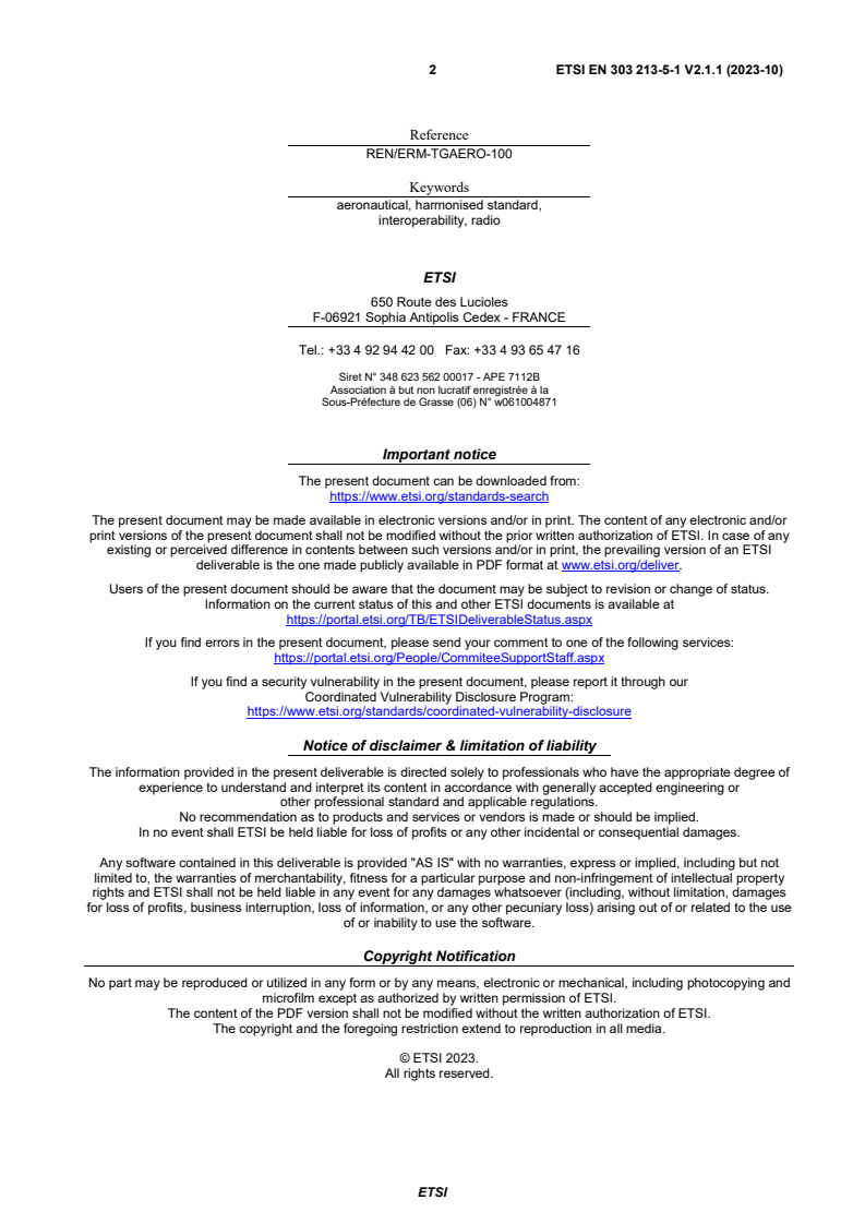 SIST EN 303 213-5-1 V2.1.1:2023 ETSI EN 303 213-5-1 V2.1.1 (2023-10) - Advanced Surface Movement Guidance and Control System (A-SMGCS); Part 5: Harmonised Standard for access to radio spectrum for Multilateration (MLAT) equipment; Sub-part 1: Receivers and Interrogators - Page 2 preview