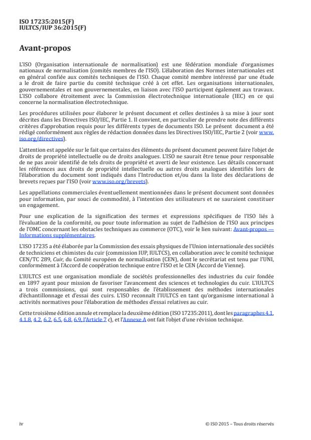 ISO 17235:2015 ISO 17235:2015 - Cuir -- Essais physiques et mécaniques -- Détermination de la souplesse - Page 4 preview