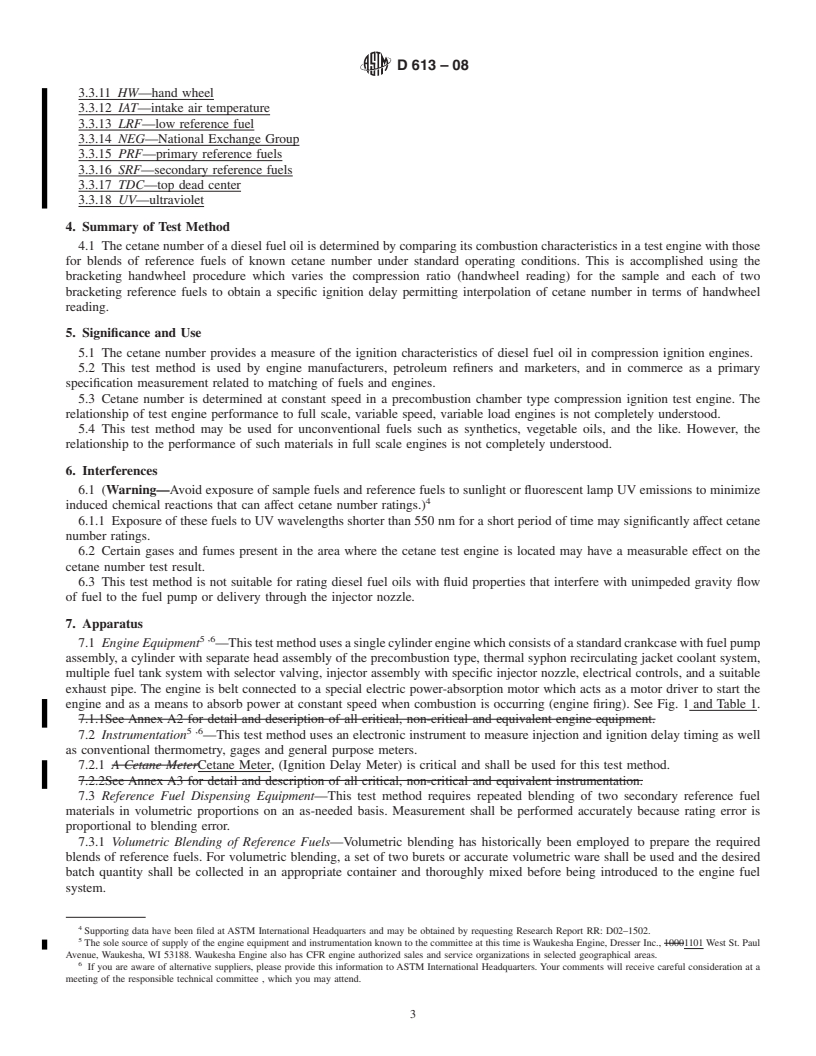 REDLINE ASTM D613-08 - Standard Test Method for Cetane Number of Diesel Fuel Oil