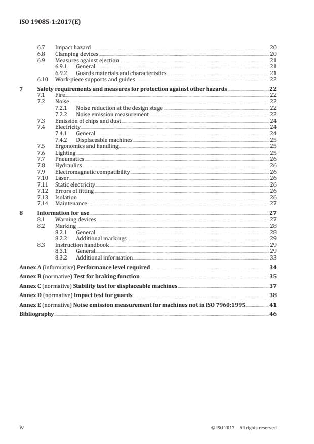 ISO 19085-1:2017 ISO 19085-1:2017 - Woodworking machines -- Safety - Page 4 preview