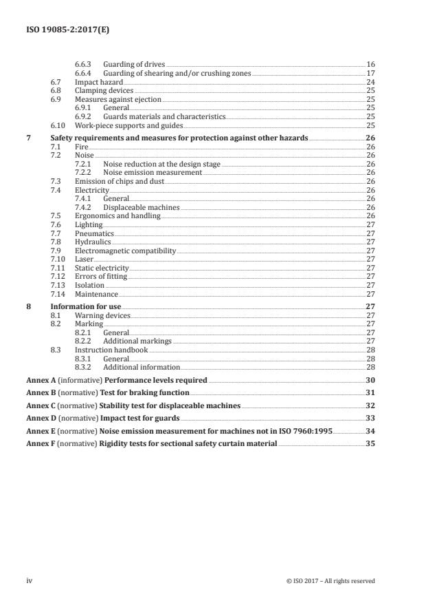ISO 19085-2:2017 ISO 19085-2:2017 - Woodworking machines -- Safety - Page 4 preview