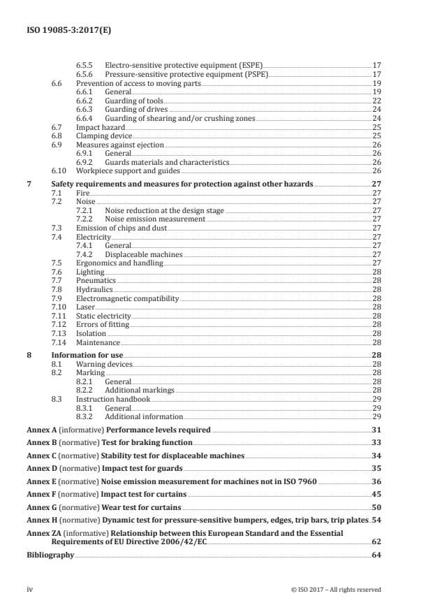 ISO 19085-3:2017 ISO 19085-3:2017 - Woodworking machines -- Safety requirements - Page 4 preview