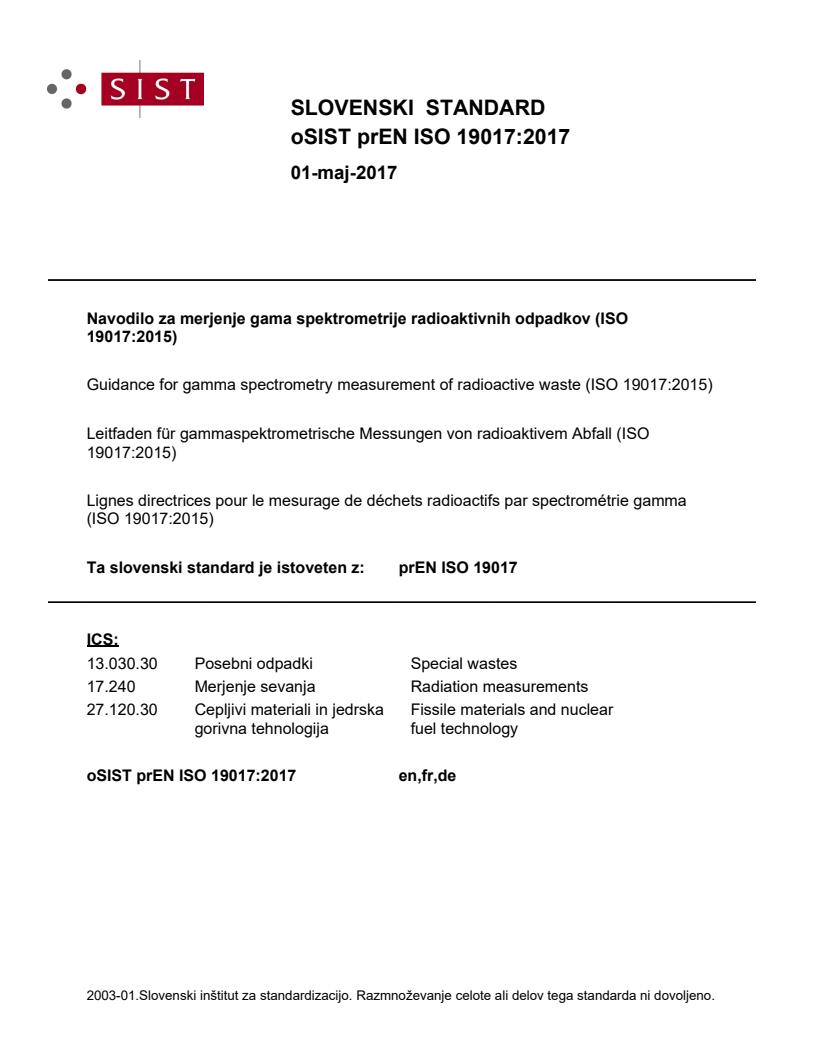 prEN ISO 19017:2017 - BARVE