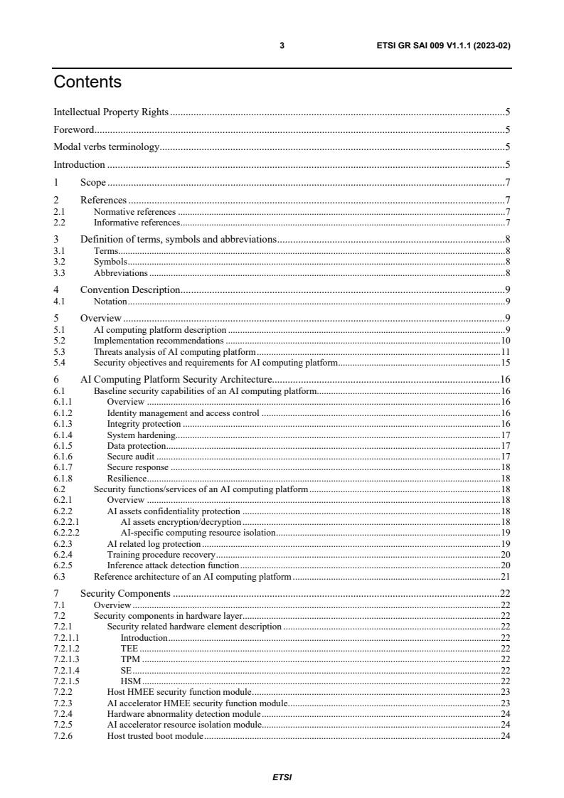 ETSI GR SAI 009 V1.1.1 (2023-02) - Securing Artificial Intelligence (SAI); Artificial Intelligence Computing Platform Security Framework