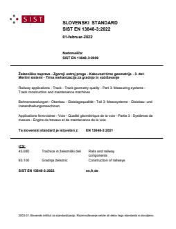 SIST EN 13848-3:2022 - BARVE - Page 1 preview