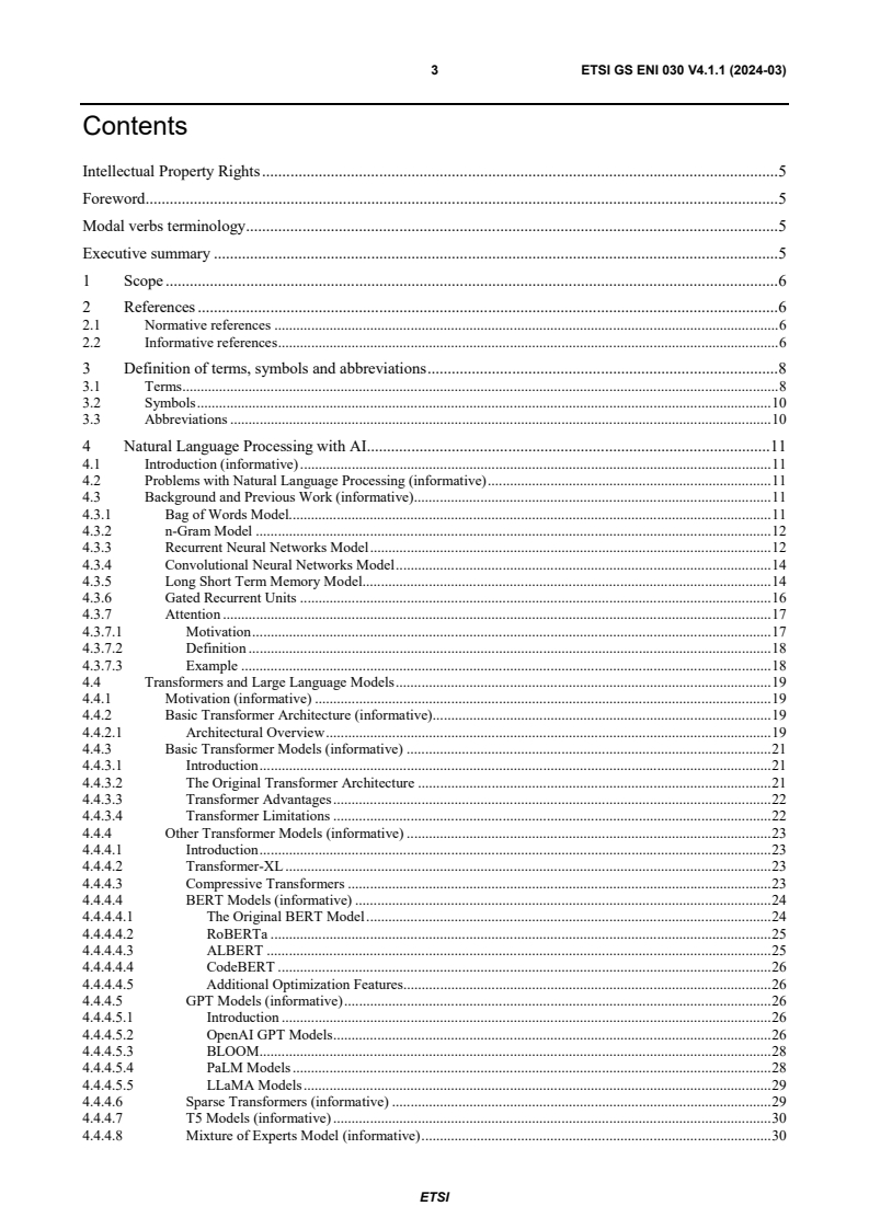 ETSI GS ENI 030 V4.1.1 (2024-03) - Experiential Networked Intelligence (ENI); Transformer Architecture for Policy Translation