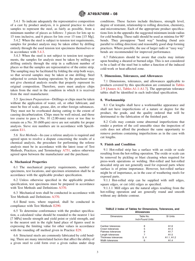 ASTM A749/A749M-08 - Standard Specification for  Steel, Strip, Carbon and High-Strength, Low-Alloy, Hot-Rolled, General Requirements for