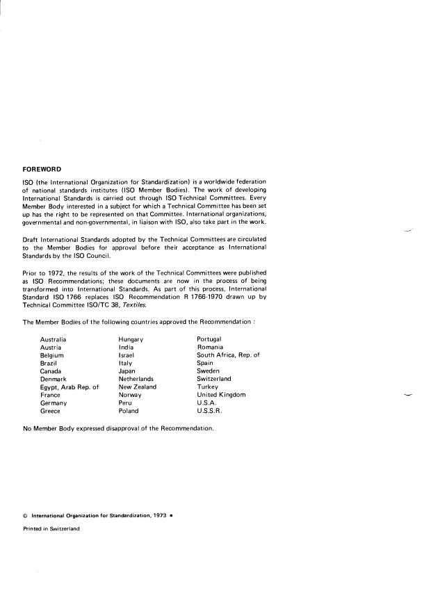ISO 1766:1973 ISO 1766:1973 - Textile floor coverings -- Determination of thickness of pile above the backing - Page 2 preview