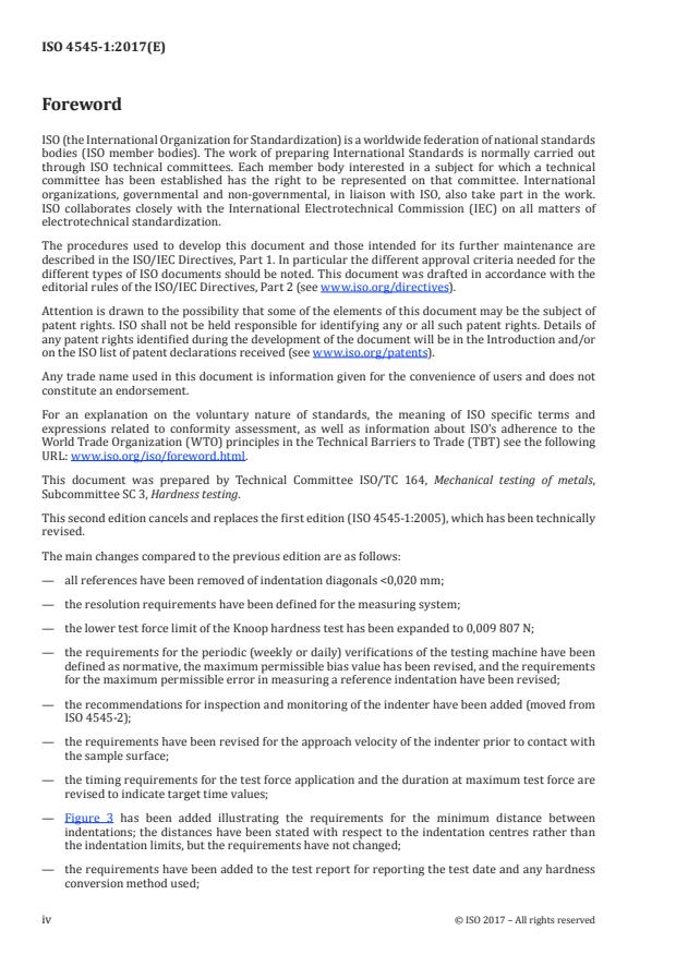 ISO 4545-1:2017 ISO 4545-1:2017 - Metallic materials -- Knoop hardness test - Page 4 preview