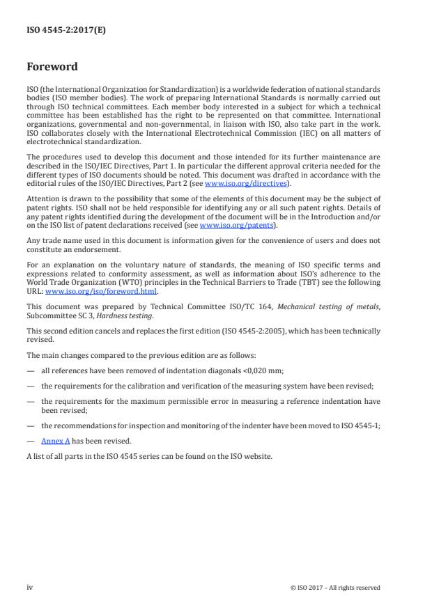 ISO 4545-2:2017 ISO 4545-2:2017 - Metallic materials -- Knoop hardness test - Page 4 preview
