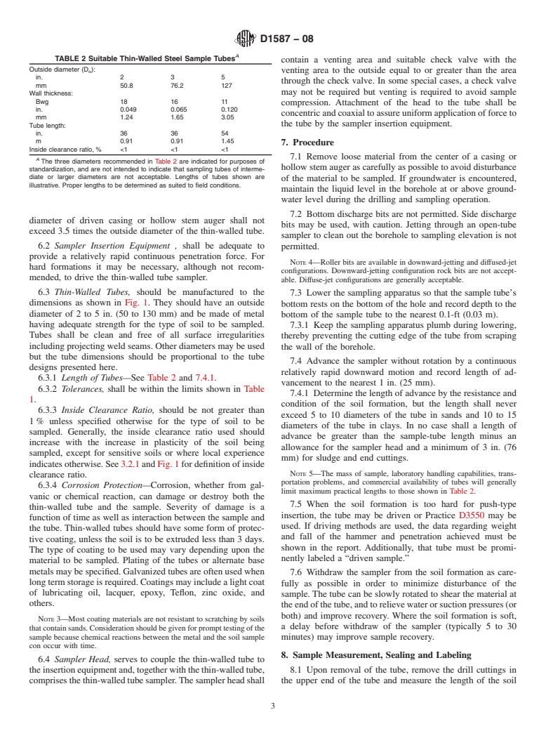 ASTM D1587-08 - Standard Practice for  Thin-Walled Tube Sampling of Soils for Geotechnical Purposes