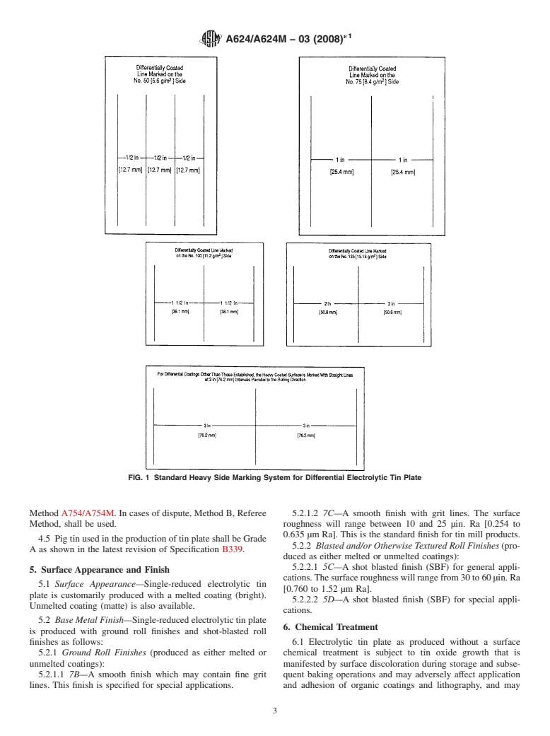 ASTM A624/A624M-03(2008)e1 - Standard Specification for  Tin Mill Products, Electrolytic Tin Plate, Single Reduced