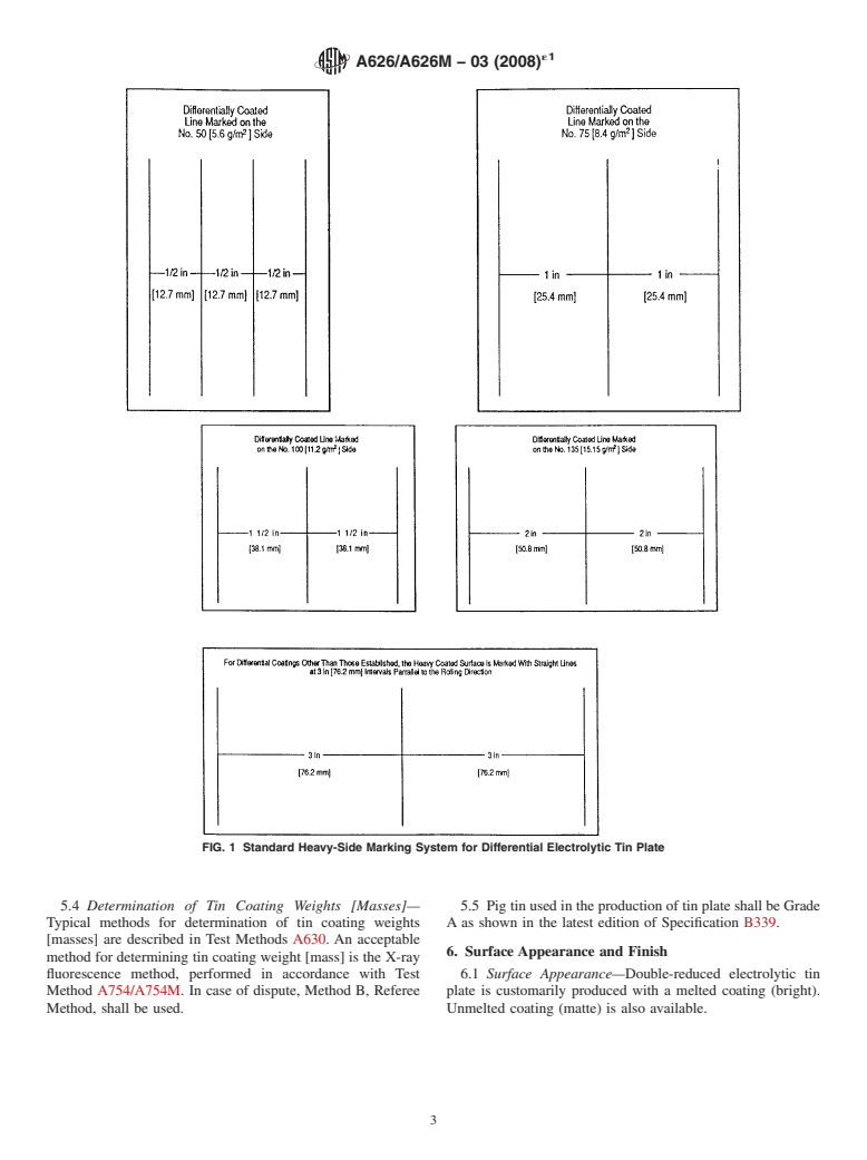 ASTM A626/A626M-03(2008)e1 - Standard Specification for  Tin Mill Products, Electrolytic Tin Plate, Double Reduced