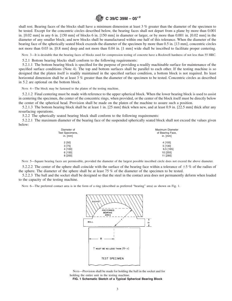 REDLINE ASTM C39/C39M-05e2 - Standard Test Method for  Compressive Strength of Cylindrical Concrete Specimens