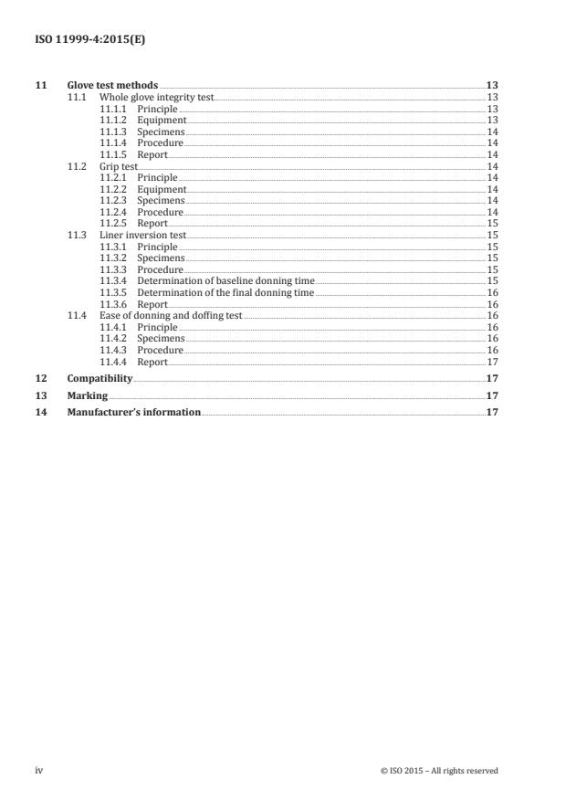 ISO 11999-4:2015 ISO 11999-4:2015 - PPE for firefighters -- Test methods and requirements for PPE used by firefighters who are at risk of exposure to high levels of heat and/or flame while fighting fires occurring in structures - Page 4 preview