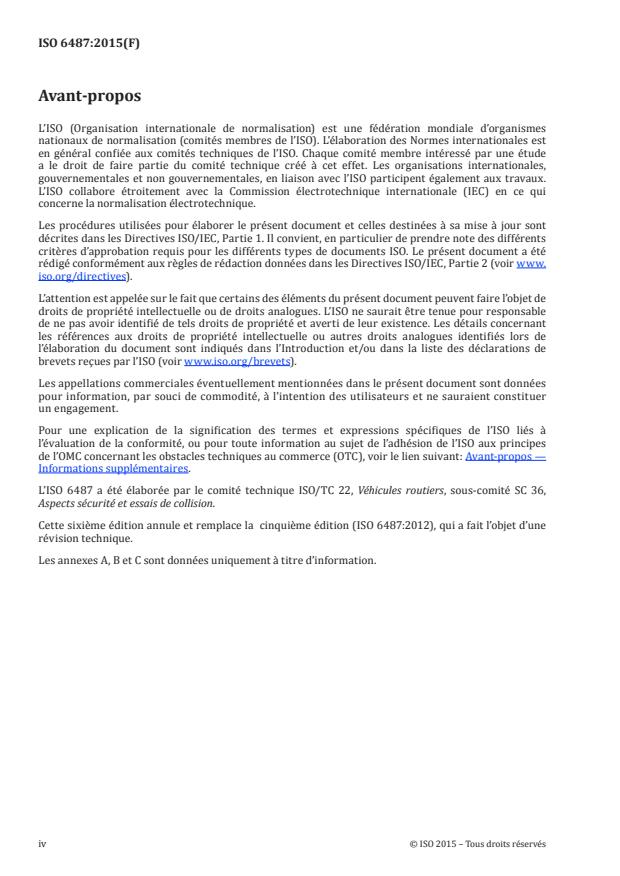 ISO 6487:2015 ISO 6487:2015 - Véhicules routiers -- Techniques de mesurage lors des essais de chocs -- Instrumentation - Page 4 preview