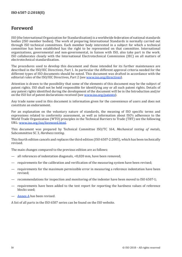 ISO 6507-2:2018 ISO 6507-2:2018 - Metallic materials -- Vickers hardness test - Page 4 preview