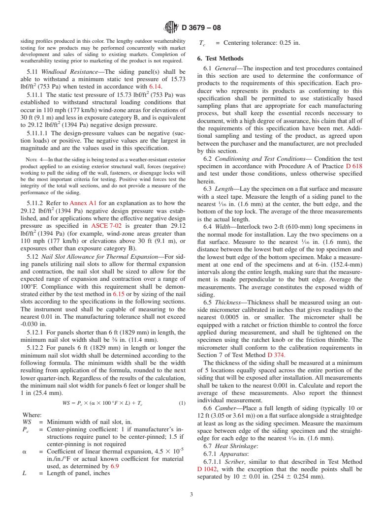 ASTM D3679-08 - Standard Specification for  Rigid Poly(Vinyl Chloride) (PVC) Siding