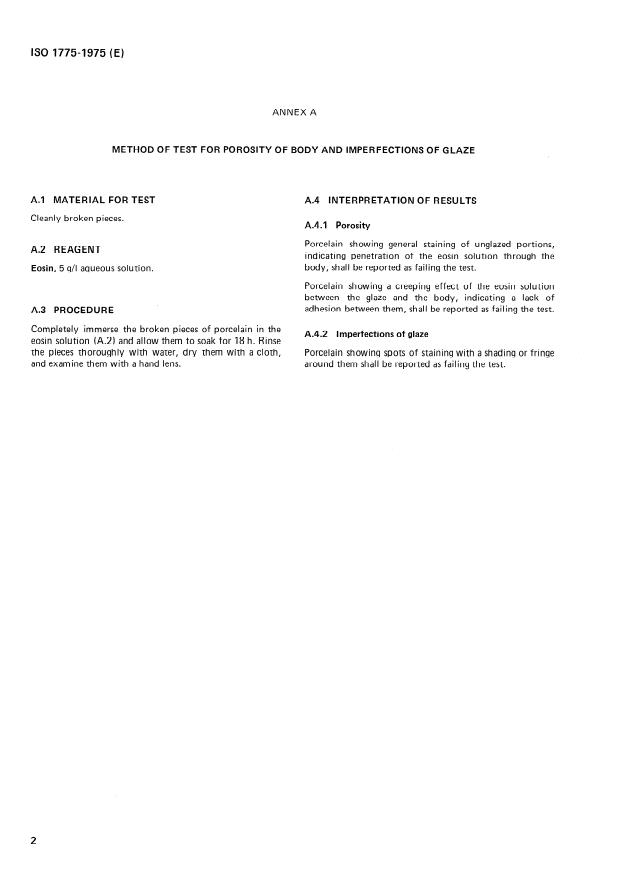 SIST ISO 1775:1995 ISO 1775:1975 - Porcelain laboratory apparatus -- Requirements and methods of test - Page 4 preview