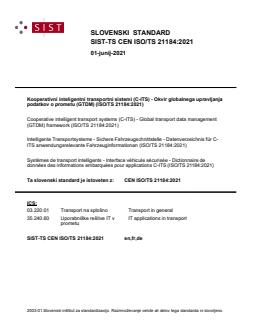 CEN ISO/TS 21184:2021 TS CEN ISO/TS 21184:2021 - BARVE - Page 1 preview