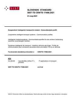 TS CEN/TS 17496:2021 - Page 1 preview