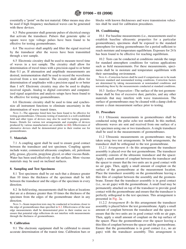 ASTM D7006-03(2008) - Standard Practice for Ultrasonic Testing of Geomembranes