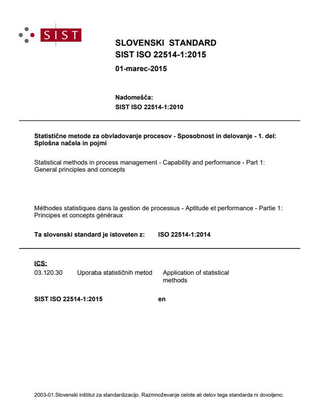 ISO 22514-1:2015 - BARVE