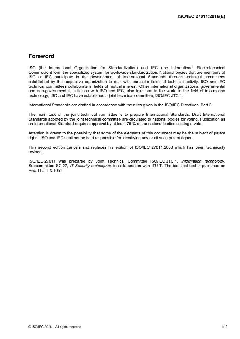 ISO/IEC 27011:2016 - Information technology — Security techniques — Code of practice for Information security controls based on ISO/IEC 27002 for telecommunications organizations
Released:11/23/2016