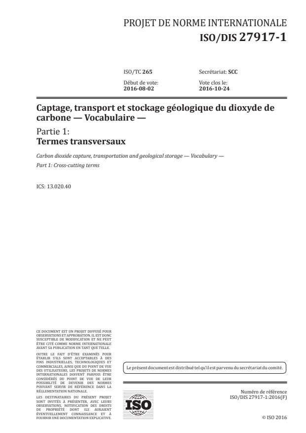 ISO/DIS 27917-1
