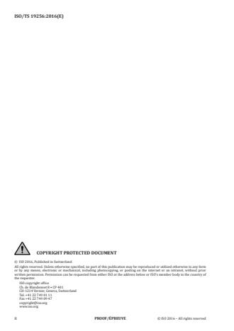 ISO/TS 19256:2016 ISO/TS 19256:2016 - Health informatics -- Requirements for medicinal product dictionary systems for health care - Page 2 preview