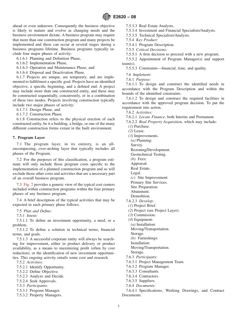 ASTM E2620-08 - Standard Classification for Program and Project Estimate Summaries