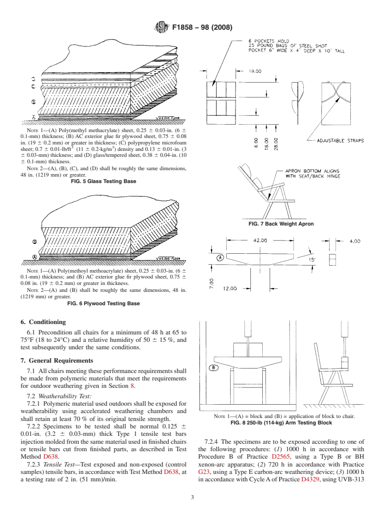 ASTM F1858-98(2008) - Standard Performance Requirements for Multipositional Plastic Chairs with Adjustable Backs or Reclining Mechanisms for Outdoor Use