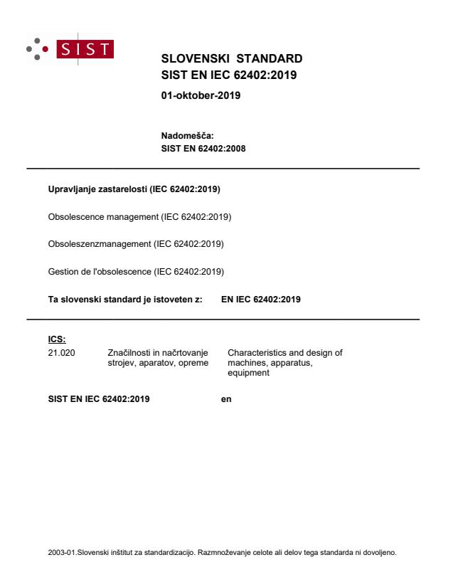 EN IEC 62402:2019 - BARVE